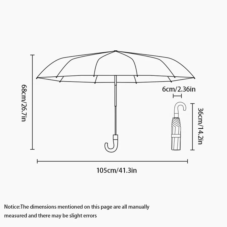 Parapluie anti-UV UPF50+ automatique design courbe pour pêche protection soleil et pluie