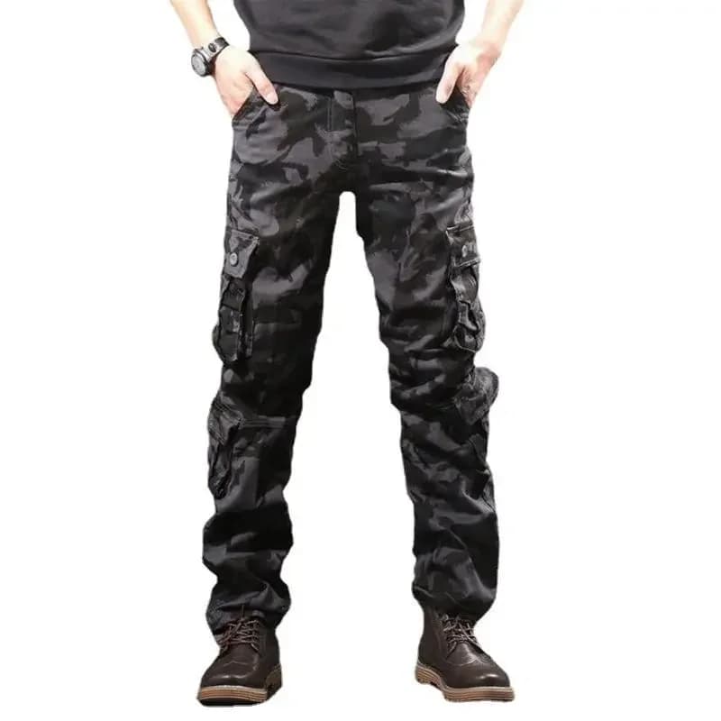 Pantalon de travail multi-poches pour hommes - Loose résistant - Taille grande protection pêche