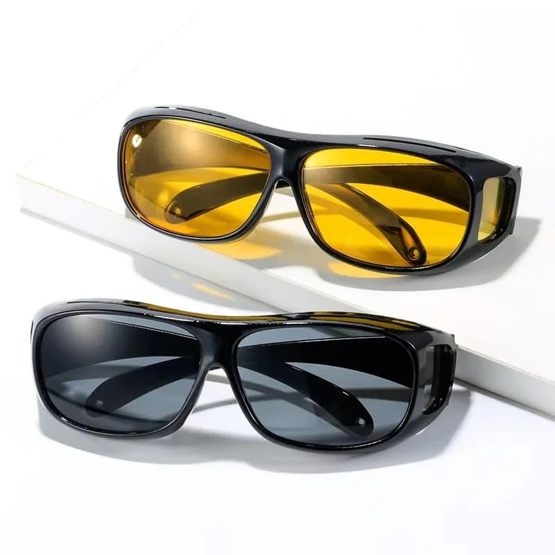 Lunettes de vision nocturne conduite - Protection UV unisexe cadeau conducteur pêche nocturne