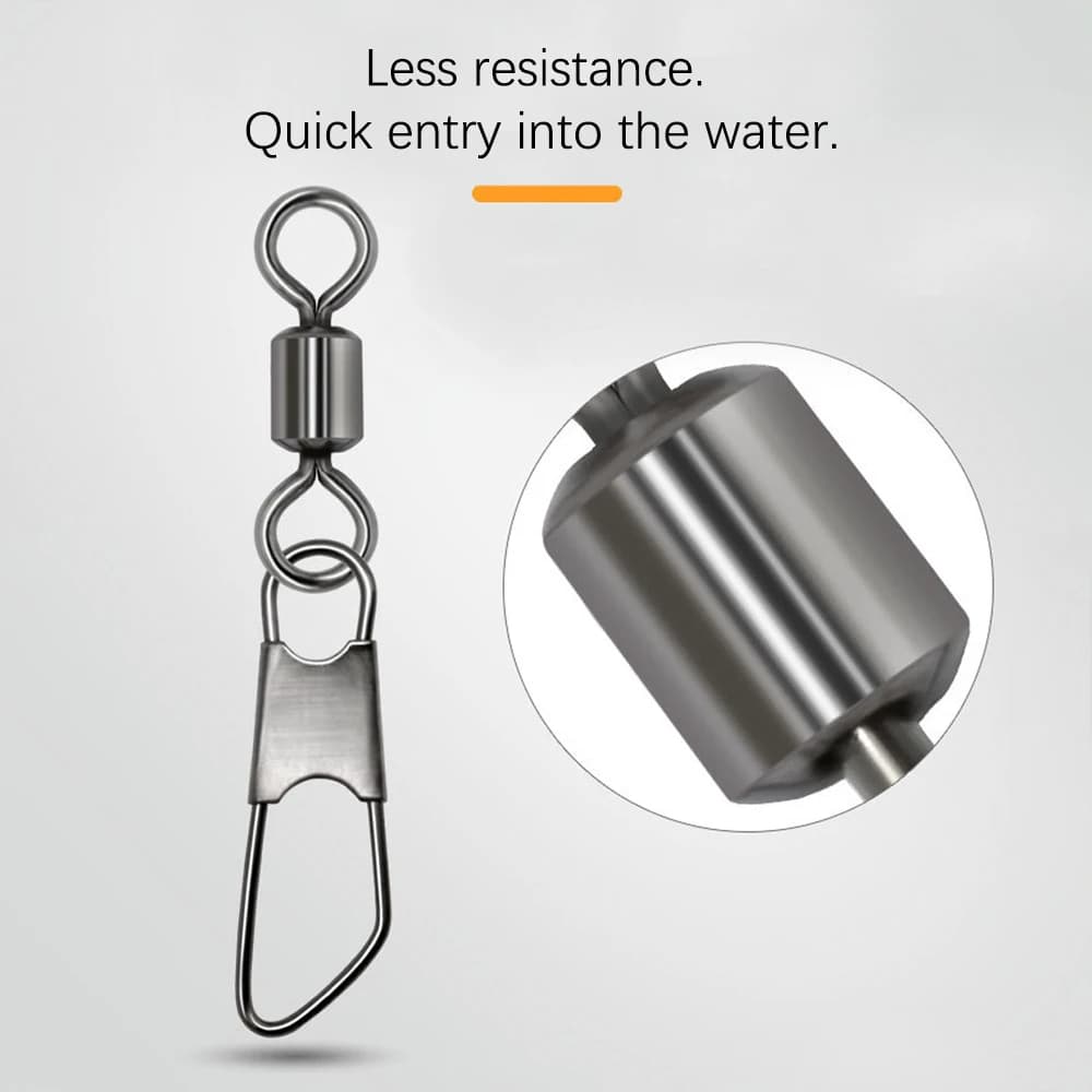 DNDYUJU 100 swivels de pêche type A en acier inoxydable pour connecteurs de leurres et pêche à la carpe
