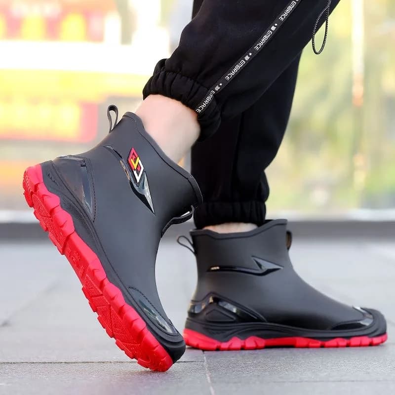 Bottes travail homme pêche extérieur cuisine semelle plate antidérapantes imperméables