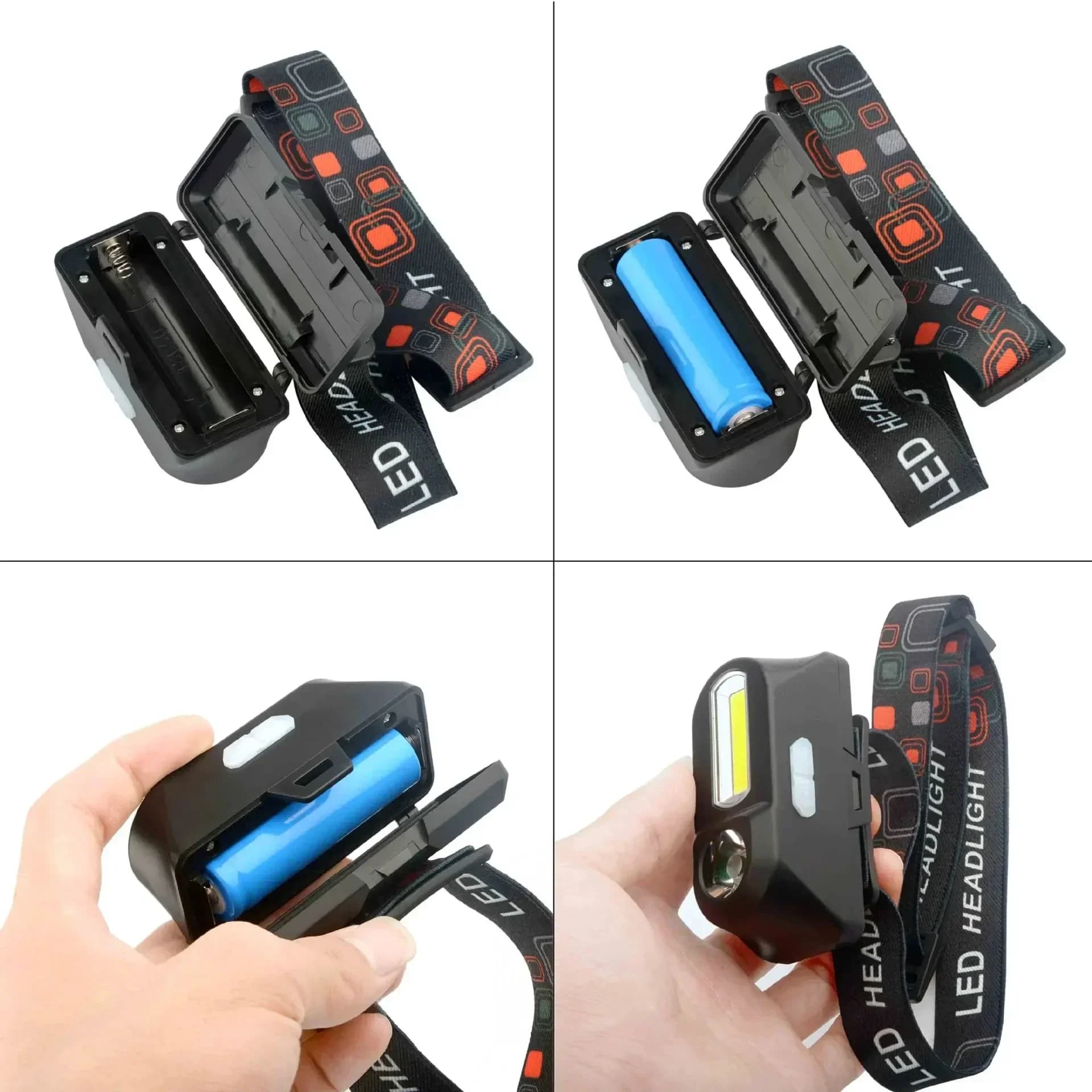 Lampe frontale COB+LED 1500LM rechargeable USB - Frontale pêche étanche ultra-lumineuse vélo camping