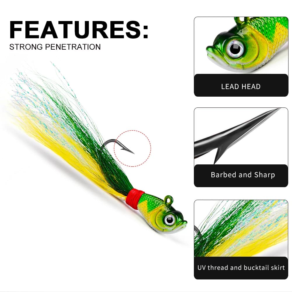 Leurre métal hard bait avec plumes PROBEORS 1 pièce - 5 couleurs 7g à 56g pour leurres souples