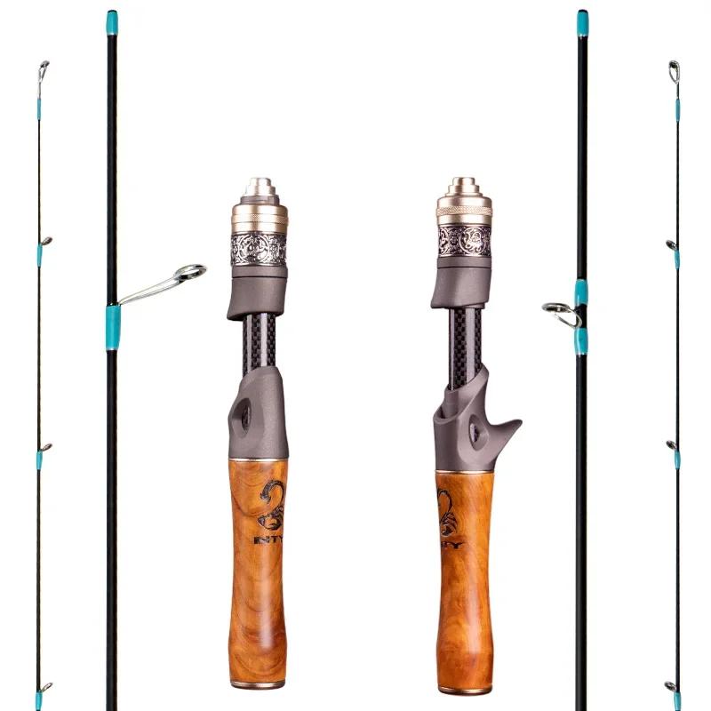 Canne à pêche ultra-légère carbone 1.5-9g pour truite - Manche bois - Spinning/Casting - Ligne 3-6LB