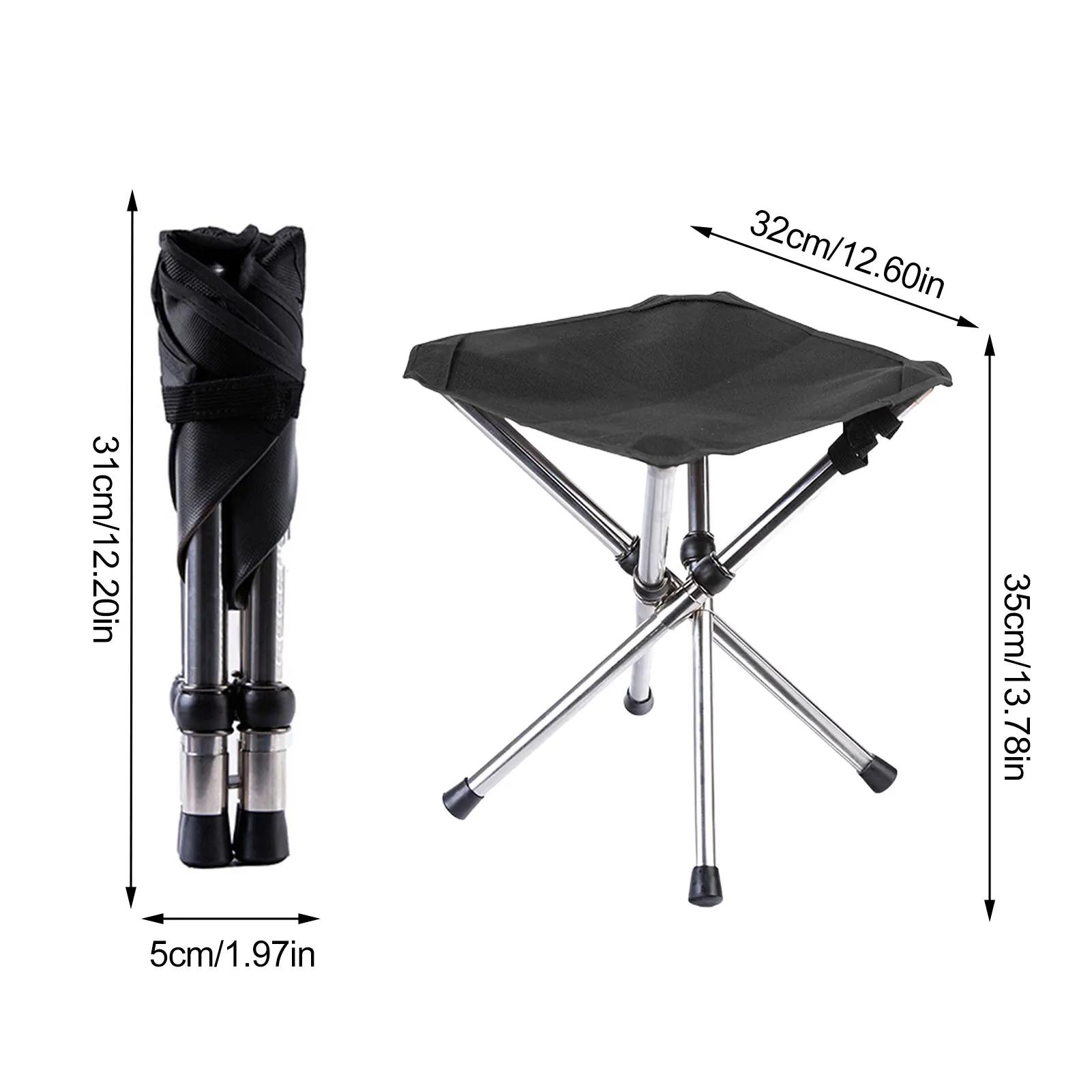 Tabouret tripode pliant camping portable - Siège pêche plage petit format pour équipement compact