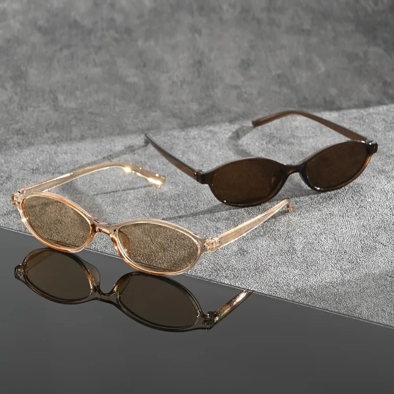 Lunettes ovales style Y2K pour pêche décontractée et photographie - Hommes et femmes