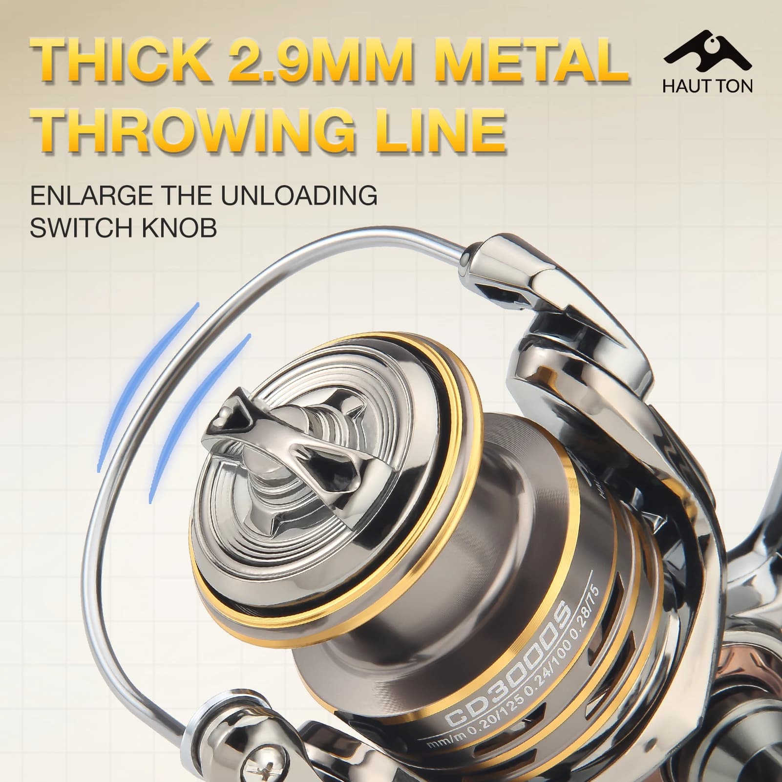 Moulinet de pêche spinning HAUT TON 5.2:1 à double bras CNC pliant pour eau douce et mer