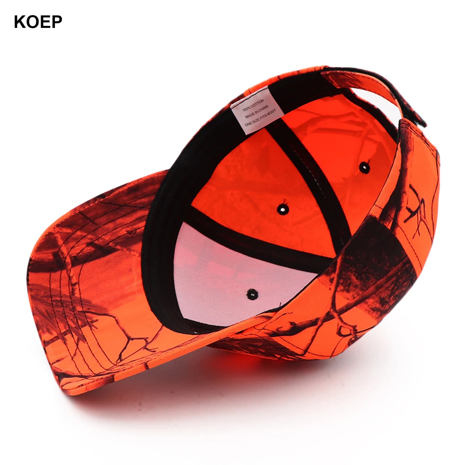 Casquette camouflage orange pêche KOEP - Baseball cap jungle pêche chasse snapback trucker