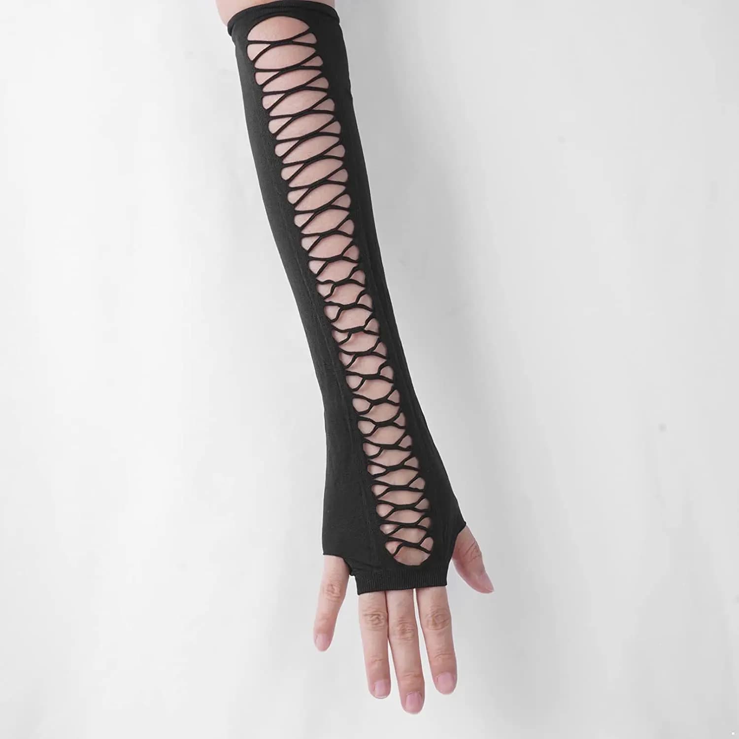 Gants sans doigts noirs gothiques punk pour pêche nocturne et style alternatif femme homme accessoires goth
