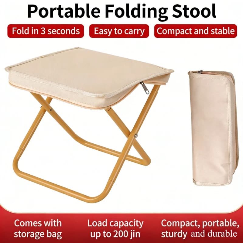 Tabouret pliant sac à main portable - Mini-siège pêche léger pour camping et voyage