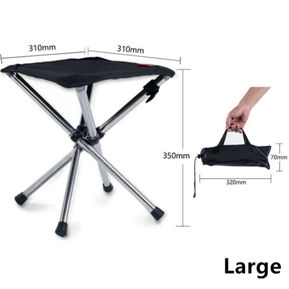 Tabouret pêche pliant acier inoxydable aluminium barbecue camping randonnée pique-nique transport