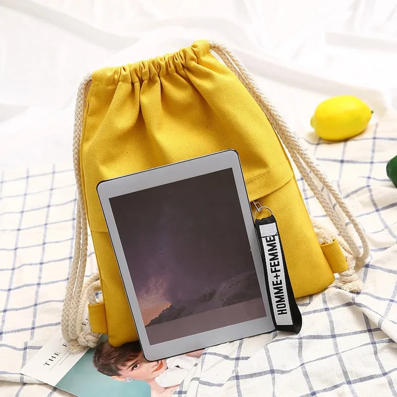 Sac à dos à cordon de serrage canvas pour pêche - Backpack double bretelles portable pour hommes et femmes