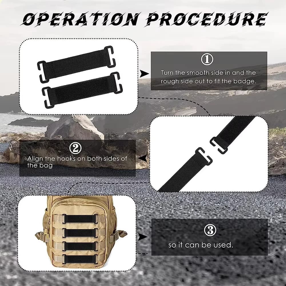 Panneau à patches tactiques DIZETION - Support Molle pour décorations sur sacs de pêche