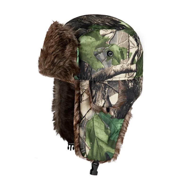 Chapeau trapper russe ushanka hiver - Bonnet pêche ski fourrure chaud avec rabats oreilles