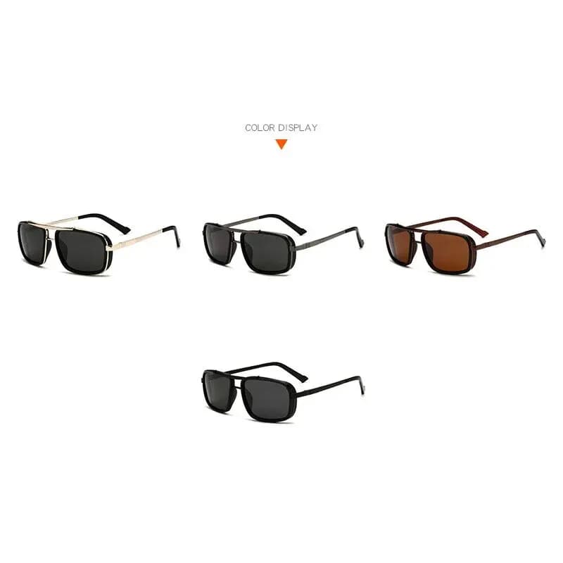 Lunettes de pêche aviateur UV400 pour hommes - Style punk avec double faisceau et protection totale