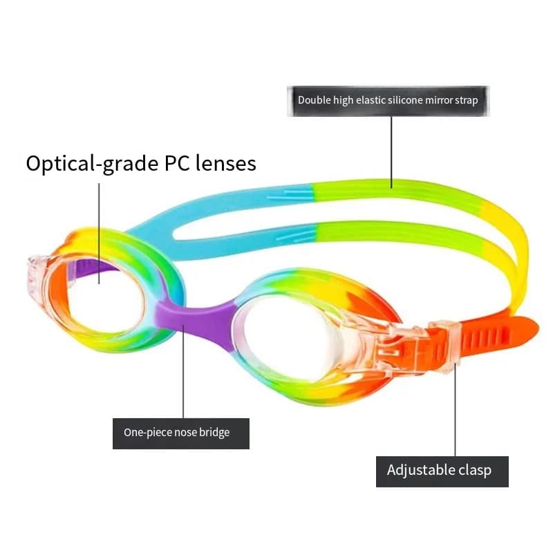 Lunettes de natation enfants étanches anti-buée UV lentilles colorées professionnelles piscine