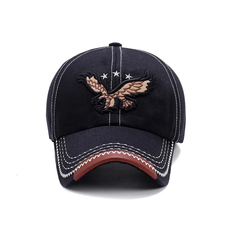 Casquette baseball aigle 3D pêche - Chapeau brodé unisexe pour pêche sportive outdoor
