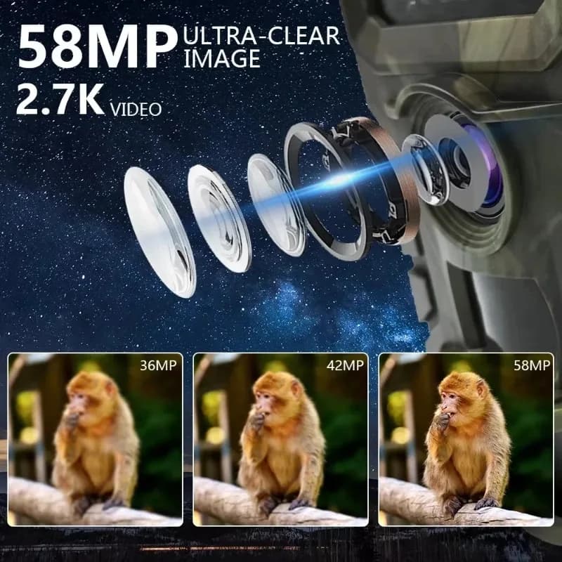 Caméra sans fil 2.7K écran LCD IP66 étanche - Vision nocturne 940nm IR pour chasse extérieure