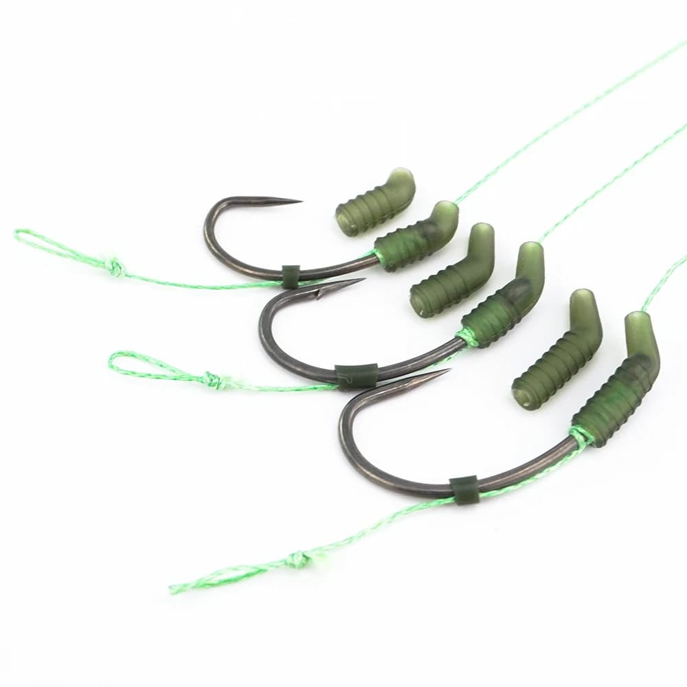 Gaines anti-emmêlement Hirisi pour pêche à la carpe, 60 pièces avec alésoirs pour hameçons