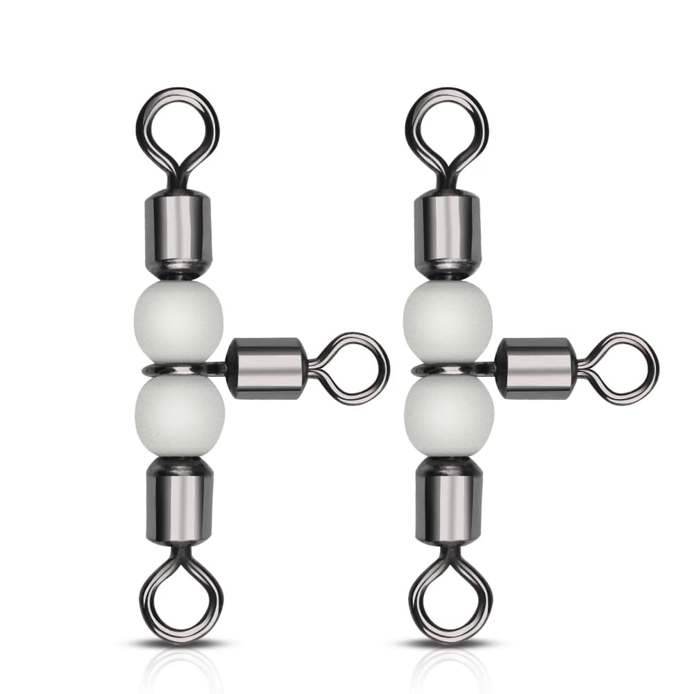 Accessoires pêche 10 pièces émerillons triple roulement à billes DNDYUJU connexion fluide équipement