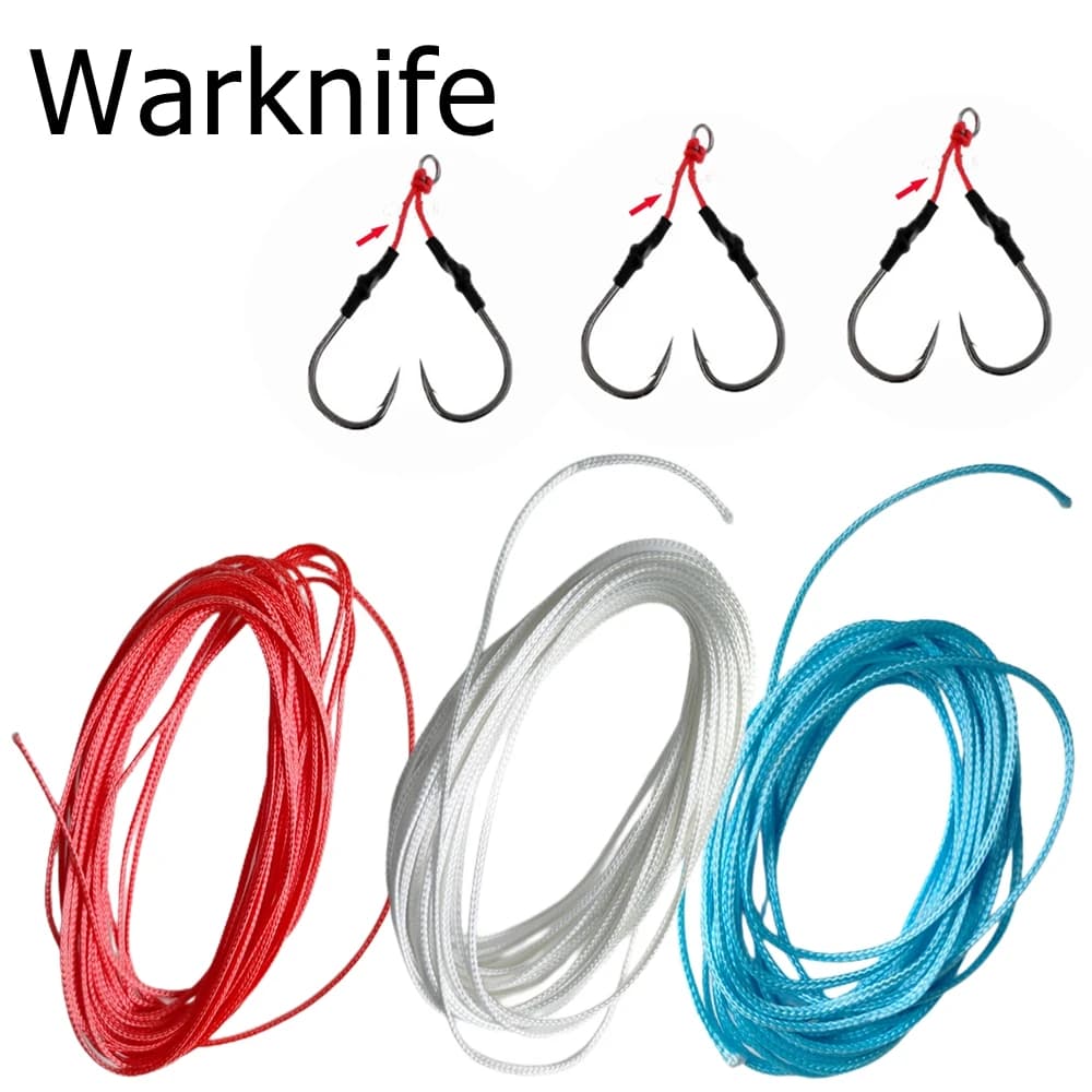 Corde de pêche PE creuse Warknife 16 brins 10m - Ligne assistée pour montage hameçon et pêche à la plongée