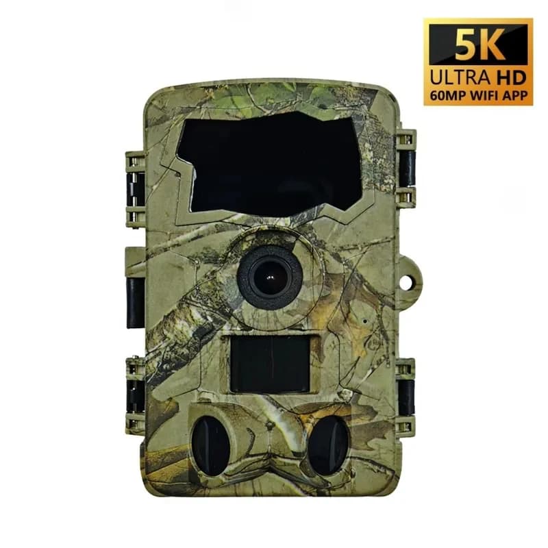 Caméra de chasse WiFi 5K vision nocturne infrarouge étanche déclenchement mouvement extérieur surveillance faune