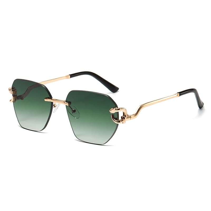 Lunettes de soleil irrégulières frameless léopard - Style unique pour pêche créative et personnalisée