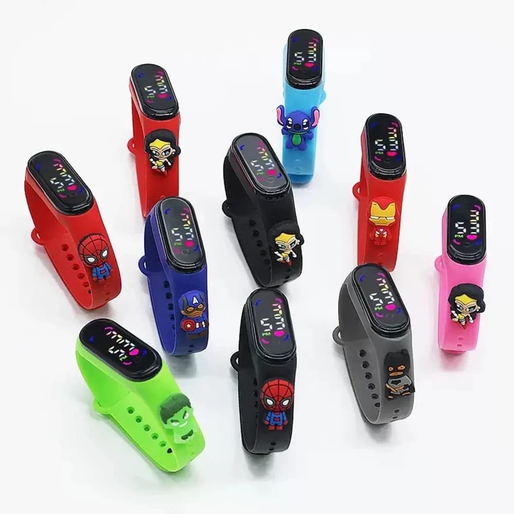 Montre enfants Disney Mickey électronique étanche bracelet LED tactile - Montre fille sport fashion