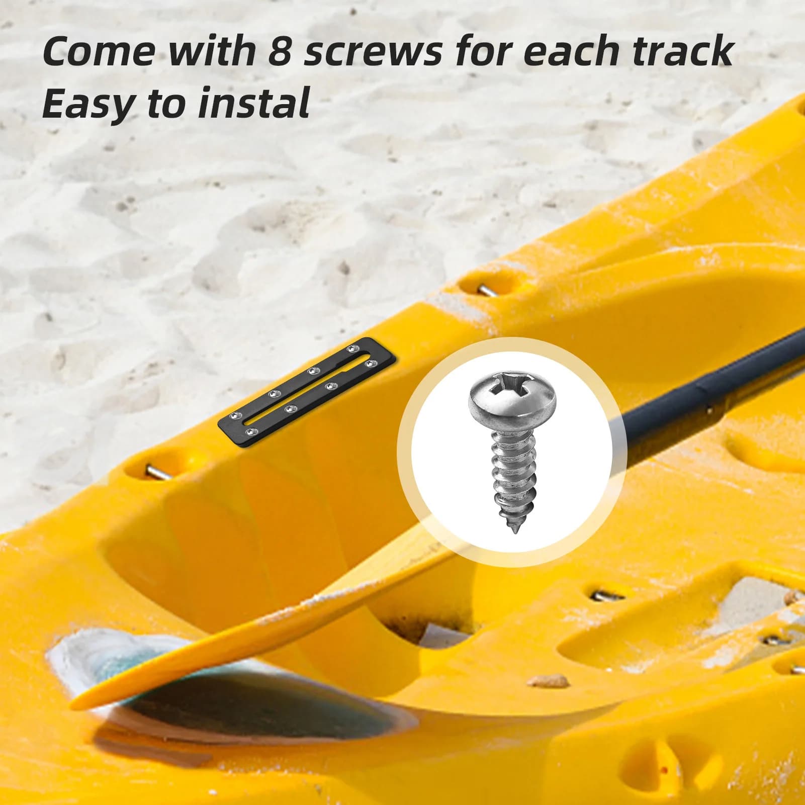 Support de canne à pêche réglable pour kayak - Monture rail avec fixation plastique durable