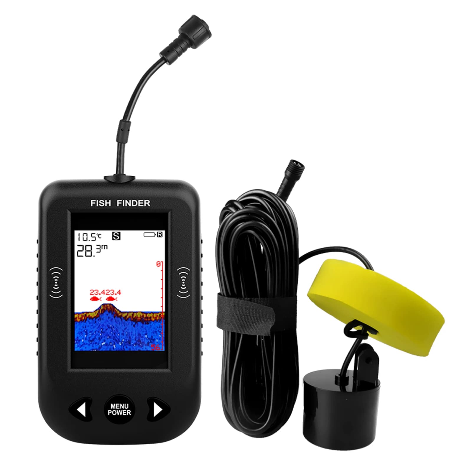 Détecteur de poissons portable sonar main avec écran LCD pour bateau kayak pêche de nuit jusqu'à 100m