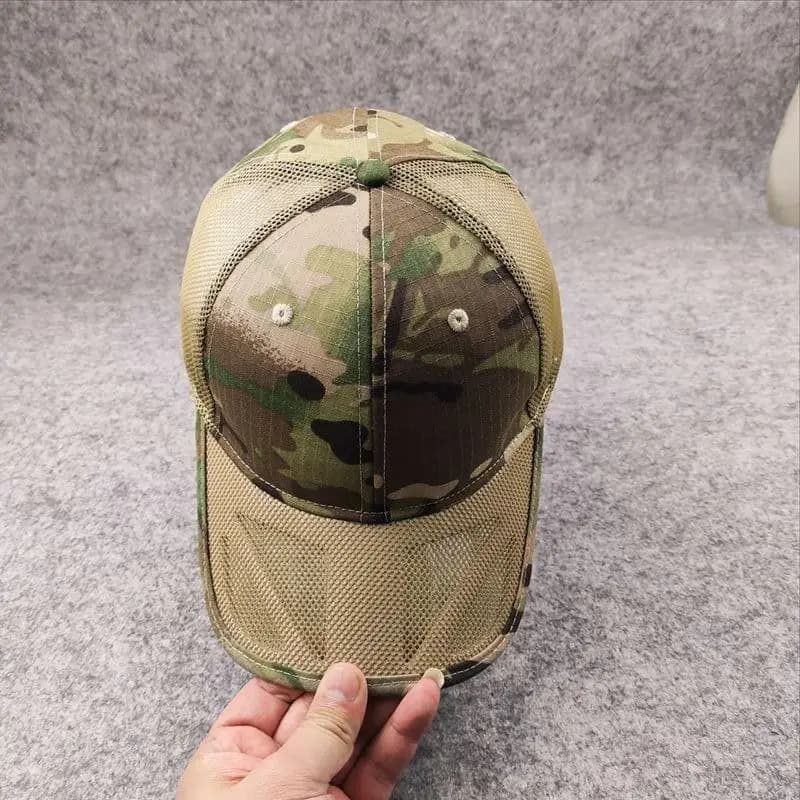 Casquette mesh grande taille pêche été - Baseball cap réglable homme camouflage jungle 62cm