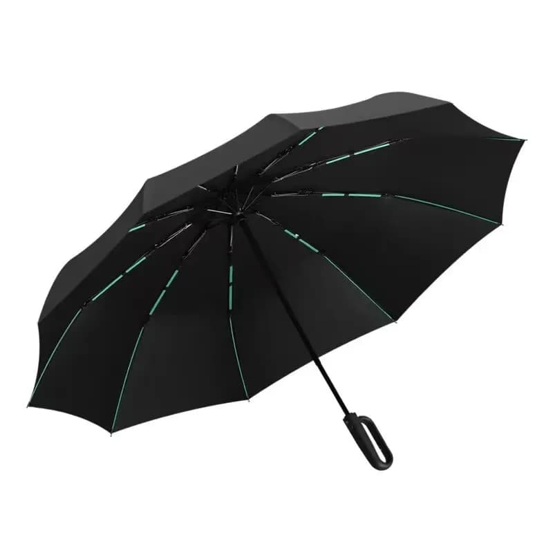 Parapluie mousqueton anti-vent auto-pliable attachable sac UV protection extérieur