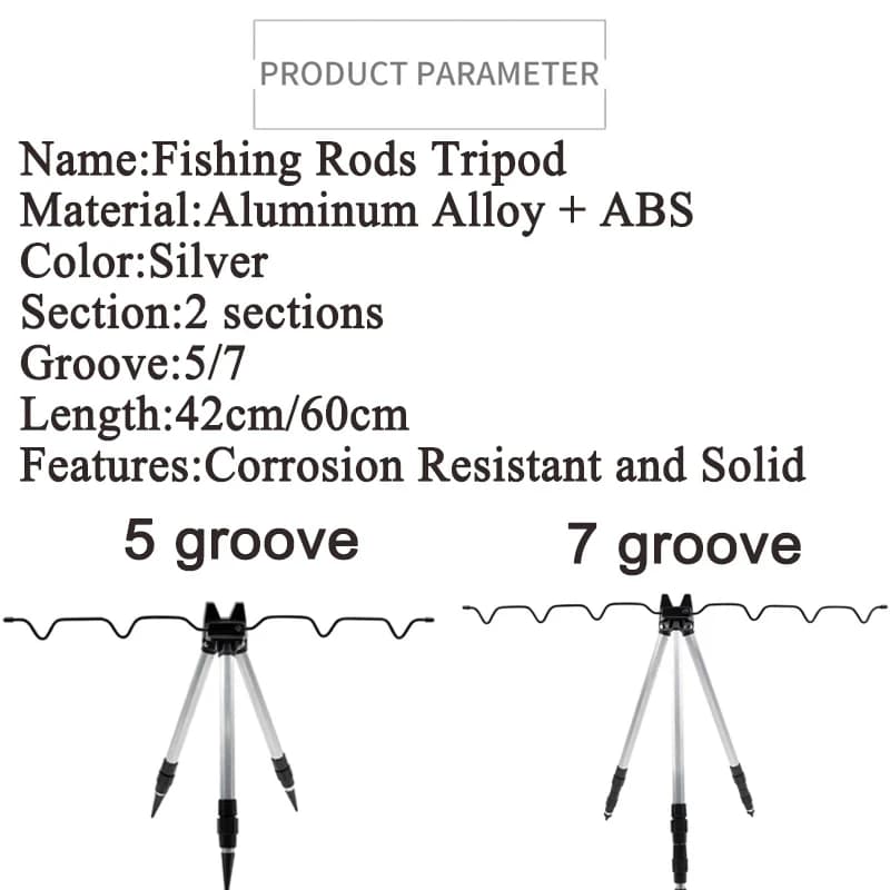 Support de canne à pêche télescopique 3 branches, trépied porteur pour pêche en mer et surfcasting