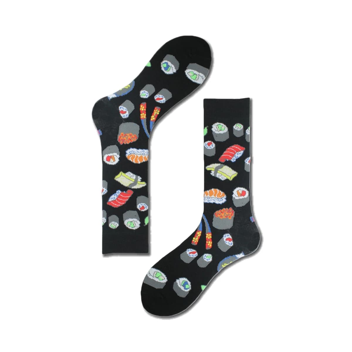 Chaussettes crew sushi japonais - 1 paire bleue respirante - Originales et confortables