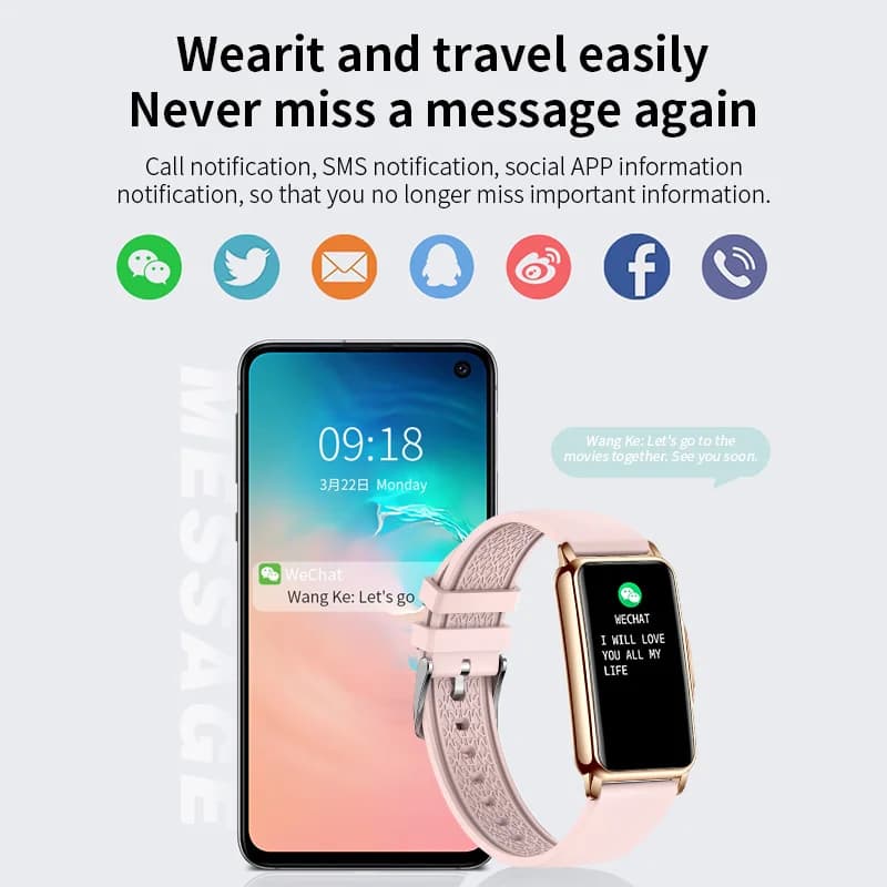Bracelet connecté homme femme - Suivi cardiaque, oxymétrie, étanche, sport + cadeau - Compatible Android iOS
