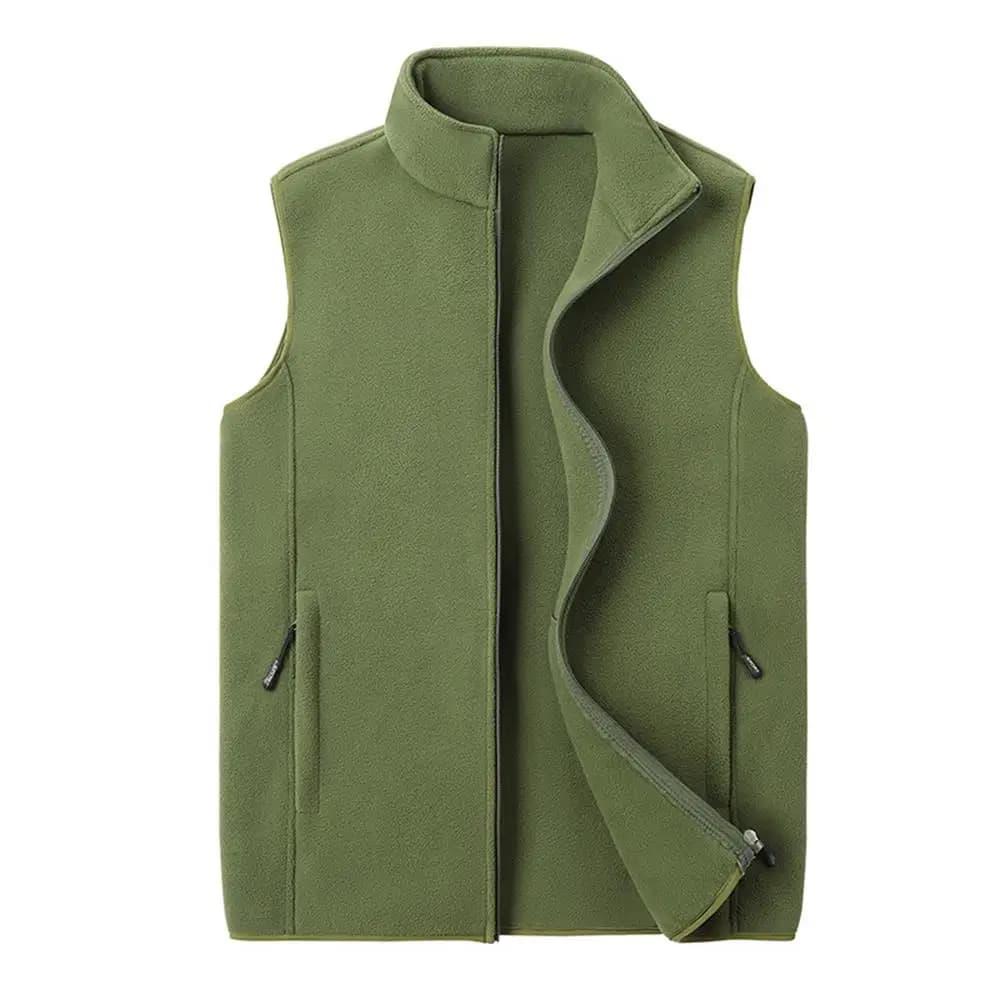 Gilet polaire grande taille pour pêche automne-hiver - Veste chaude sans manches en laine mérinos homme