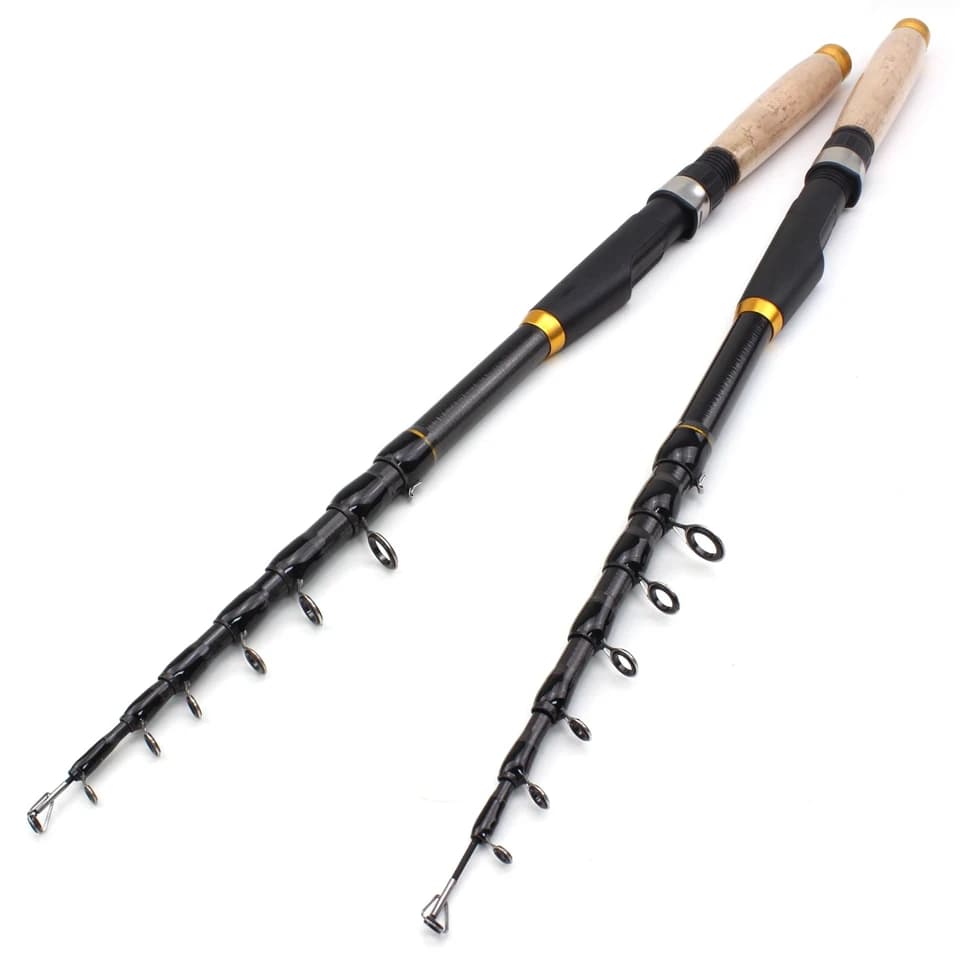 Canne télescopique carbone portable 1.8-3.6m pour pêche nomade transport facile poche