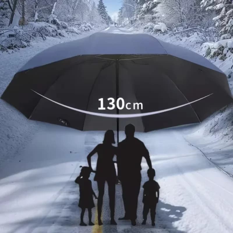 Parapluie pliant extra-large renforcé voyage : anti-vent compact professionnel maison pêche durable