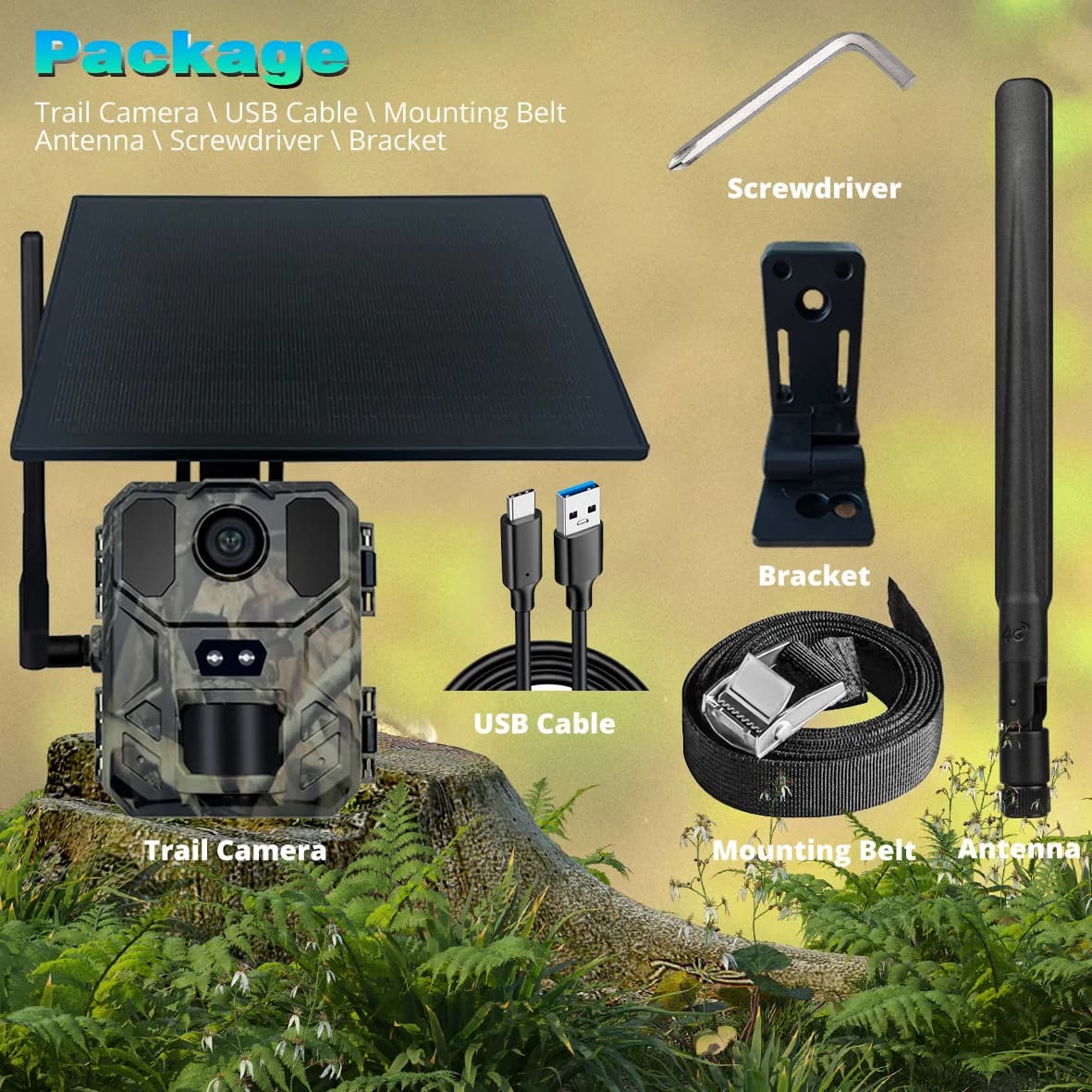 Mini900Pro caméra chasse 2K 4G contrôle APP batterie solaire lithium 130% pour pêche observation