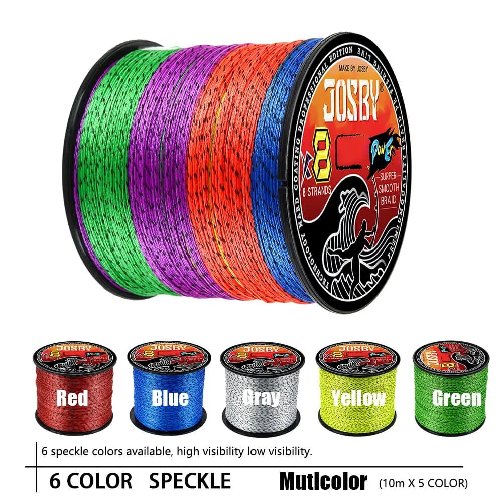 Ligne de pêche tressée JOSBY 8 brins multifilament PE 8X pour mer eau salée et eau douce