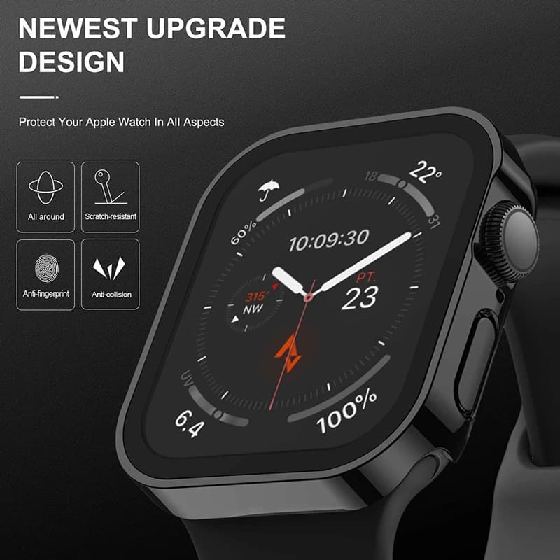 Étui protecteur étanche Apple Watch 7 8 9 45mm 41mm avec verre trempé série SE 6 5 Ultra 44mm 40mm 49mm