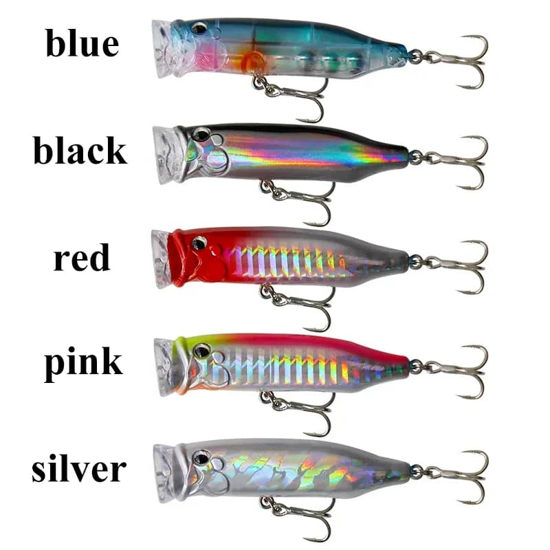 Leurre flottant Popper Wobbler pour pêche à la carpe - Appât artificiel accrocheur et vibrant