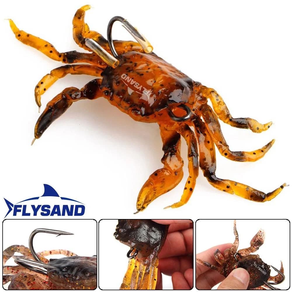 Leurre souple silicone crabe bionique appât artificiel pêche eau douce avec hameçon intégré