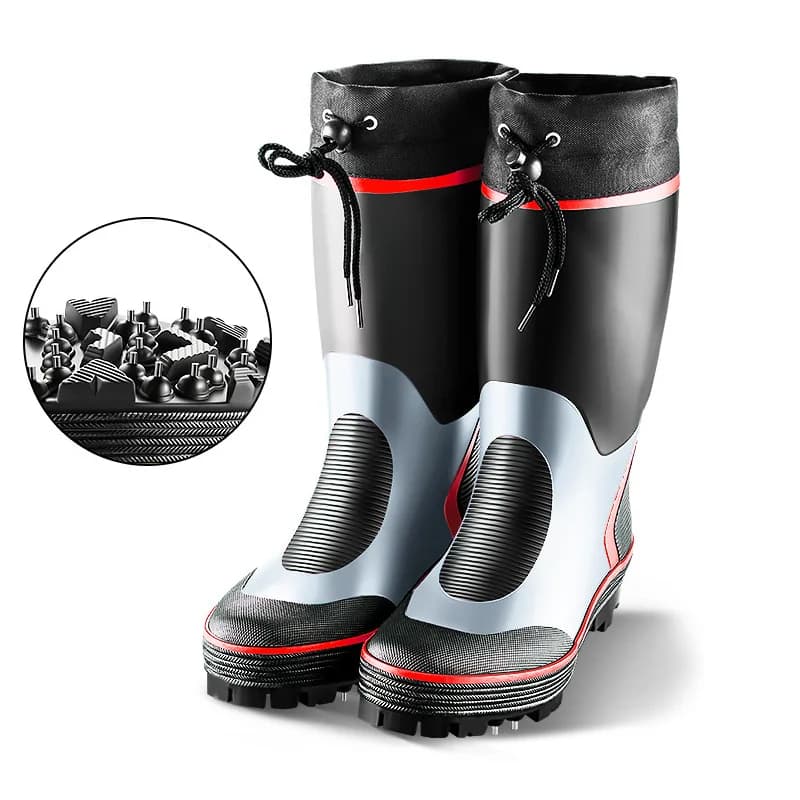 Chaussures de pêche avec semelle anti-dérapant à pointes d'acier pour rochers et récifs marins