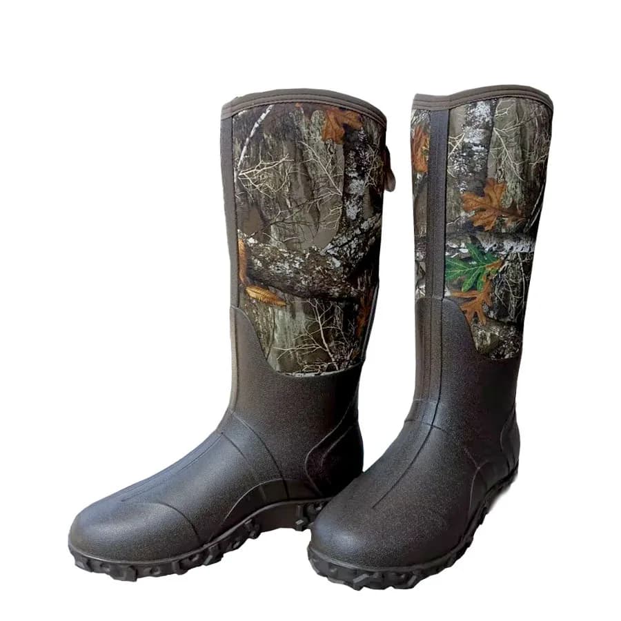 Bottes de pêche et chasse imperméables pour hommes, camouflage bionique arboricole, idéales pour le jardin et lavage auto