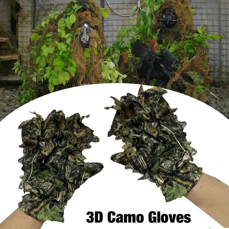 Gants camouflage Ghillie pour pêche - Discrétion optimale pour approche des poissons