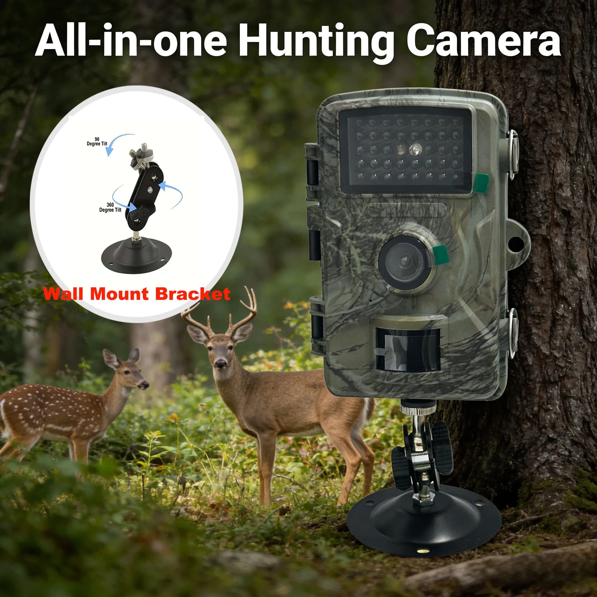 Caméra de chasse avec vision nocturne IR et détection de mouvement - Parfaite pour le pistage animalier