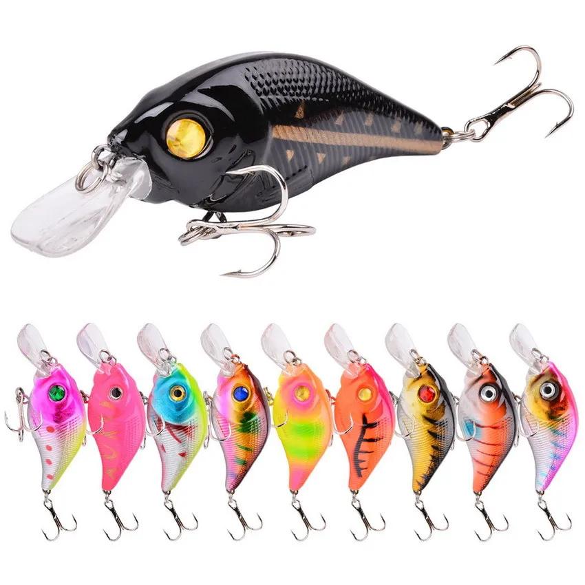Leurre de pêche dur VIB 7.5cm 10.2g avec yeux 3D, leurre coulant crankbait pour carnassiers