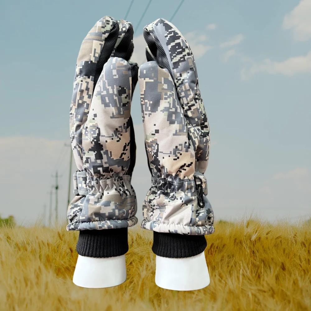 Gants de chasse camouflage imperméables trois en un pour pêche hivernale et conditions froides