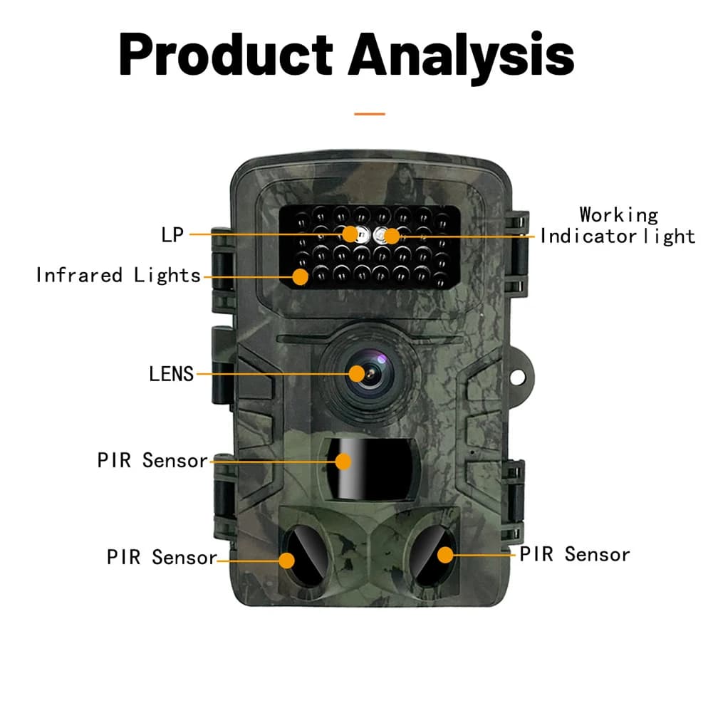 Caméra observation animaux PR700 étanche IP66 multifonction jour nuit pour vidéos chasse extérieure